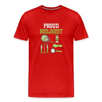 Proud Biologist Biology Biology Teacher - Men's Premium Organic T-Shirt - red - Front - Damien (186cm)