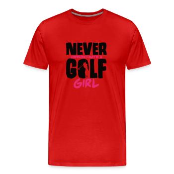 Golfeur Golf Club Golf Club Terrain de golf - T-shirt bio Premium Homme - rouge - Devant - Damien (186cm)