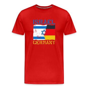 Israel Deutschland Herkunft National Flagge - Männer Premium Bio T-Shirt - Rot - Vorne - Damien (186cm)