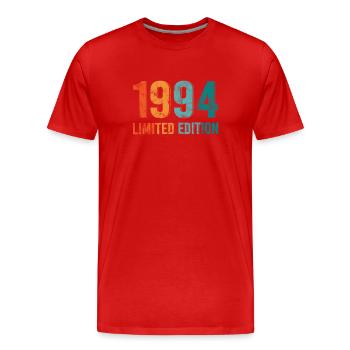 Edition Limitée Vintage 1994 Retro Design - T-shirt bio Premium Homme - rouge - Devant - Damien (186cm)