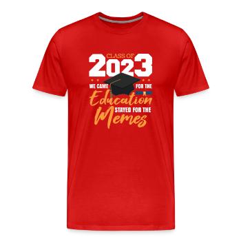 Classe de 2023 Graduation College Senior Degree - T-shirt bio Premium Homme - rouge - Devant - Damien (186cm)