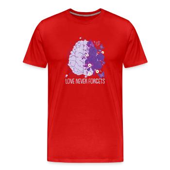 Love Never Forgets - Men's Premium Organic T-Shirt - red - Front - Damien (186cm)