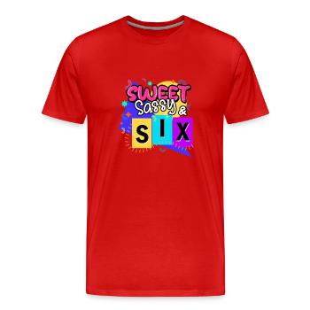 Sweet Sassy & Six - Men's Premium Organic T-Shirt - red - Front - Damien (186cm)