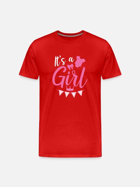 C’est une fille - T-shirt bio Premium Homme - rouge