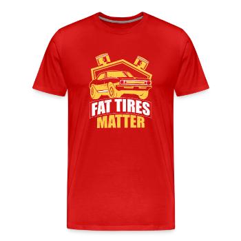 Fat Tires Matter Classic Retro Car - Männer Premium Bio T-Shirt - Rot - Vorne - Damien (186cm)