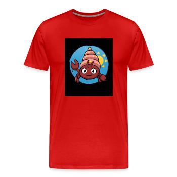 Vendeur de crabe ermite - T-shirt bio Premium Homme - rouge - Devant - Damien (186cm)