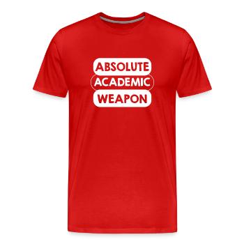 Arme académique absolue de l’étudiant - T-shirt bio Premium Homme - rouge - Devant - Damien (186cm)
