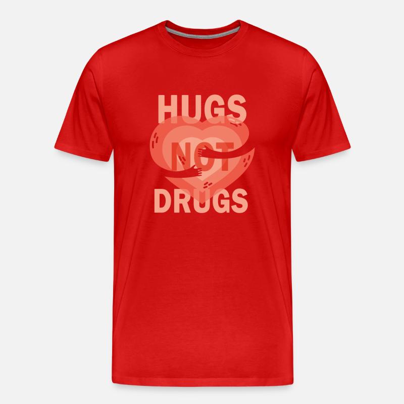 Umarmungen Statt Drogen - Männer Premium Bio T-Shirt - Rot
