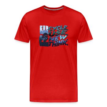 Recycle Reuse Renew Rethink Earth Day - T-shirt bio Premium Homme - rouge - Devant - Damien (186cm)