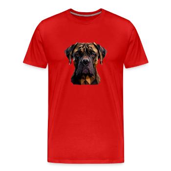 Dogge Doggen Hund Hunde Deutsche Dogge - Männer Premium Bio T-Shirt - Rot - Vorne - Damien (186cm)