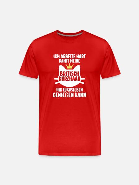Britisch Kurzhaar Katze - Männer Premium Bio T-Shirt - Rot