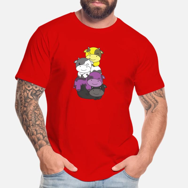 Nonbinary Flag Pride LGBTQ Cute Cow Stack T-shirt bio Premium Homme