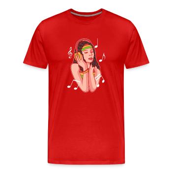 Reggae Woman Music Enthusiast - Men's Premium Organic T-Shirt - red - Front - Damien (186cm)