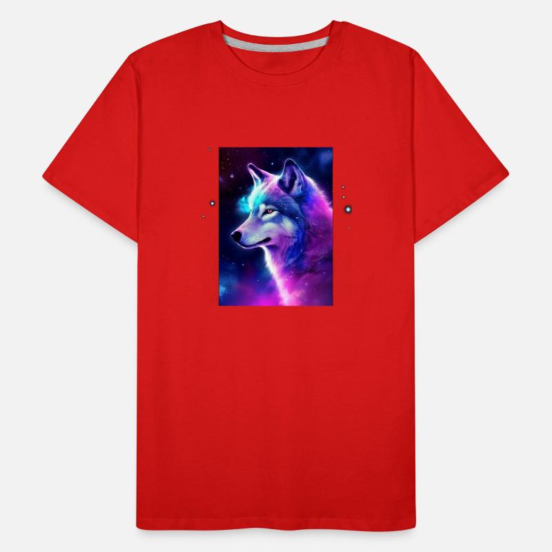 Wolf Galaxy Space Graphic Wolf Lover Men's Premium Organic T-Shirt
