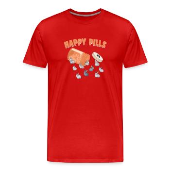 Happy Pills Netherland Dwarf Bunny Funny Rabbit - T-shirt bio Premium Homme - rouge - Devant - Damien (186cm)