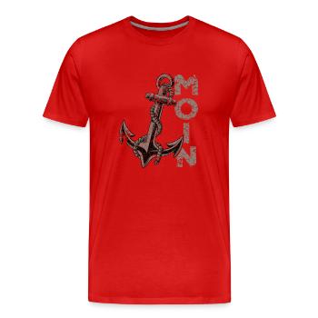 Moin Anker Ostfriesland Ostfriese - Männer Premium Bio T-Shirt - Rot - Vorne - Damien (186cm)