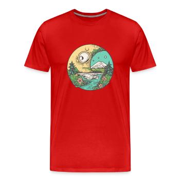 wundervolle Natur - Männer Premium Bio T-Shirt - Rot - Vorne - Damien (186cm)