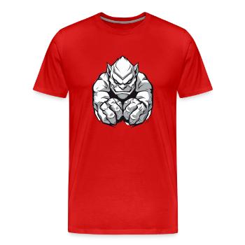cool Gamer - Männer Premium Bio T-Shirt - Rot - Vorne - Damien (186cm)