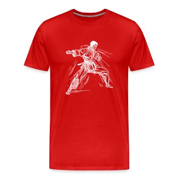 Karate Turnier Kampfgeist Meisterschaft Sieg - Männer Premium Bio T-Shirt - Rot - Vorne - Damien (186cm)
