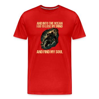 Plongeur plongeur plongeur - T-shirt bio Premium Homme - rouge - Devant - Damien (186cm)