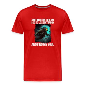 Plongeur plongeur plongeur - T-shirt bio Premium Homme - rouge - Devant - Damien (186cm)
