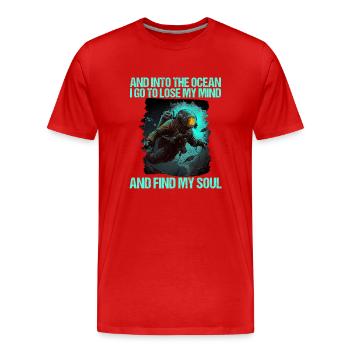 Plongeur plongeur plongeur - T-shirt bio Premium Homme - rouge - Devant - Damien (186cm)