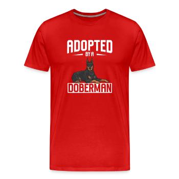 Doberman Pinscher Dog Dobie - Men's Premium Organic T-Shirt - red - Front - Damien (186cm)