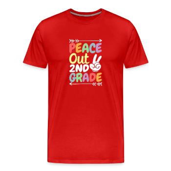 Peace Out 2nd Grade Second Graduation Last Day - Männer Premium Bio T-Shirt - Rot - Vorne - Damien (186cm)