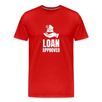 Loan Heartbeat - Agent de crédit Courtier hypothécaire - T-shirt bio Premium Homme - rouge - Devant - Damien (186cm)
