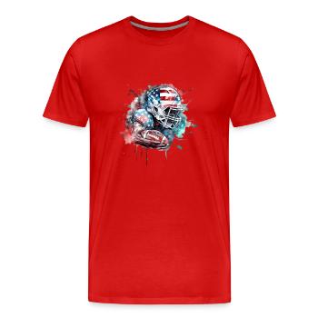 American Football Sport Present - Männer Premium Bio T-Shirt - Rot - Vorne - Damien (186cm)