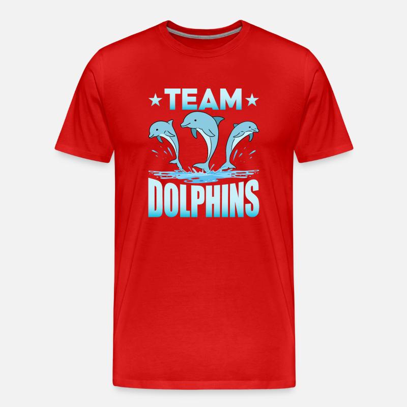 Team Dolphins - Männer Premium Bio T-Shirt - Rot