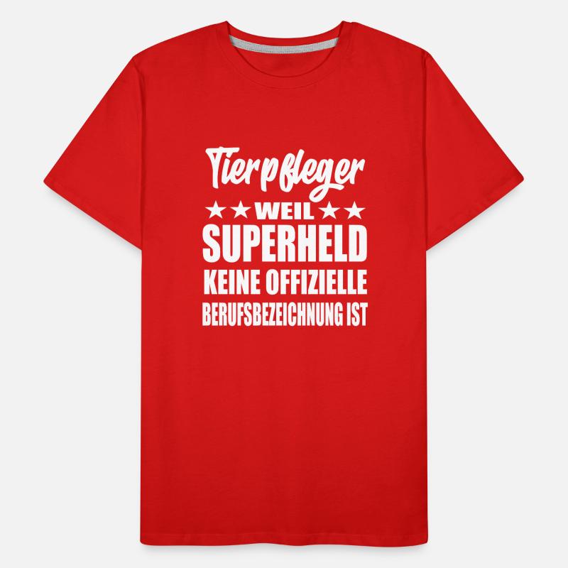 Tierpfleger Superheld Spruch Männer Premium Bio T-Shirt