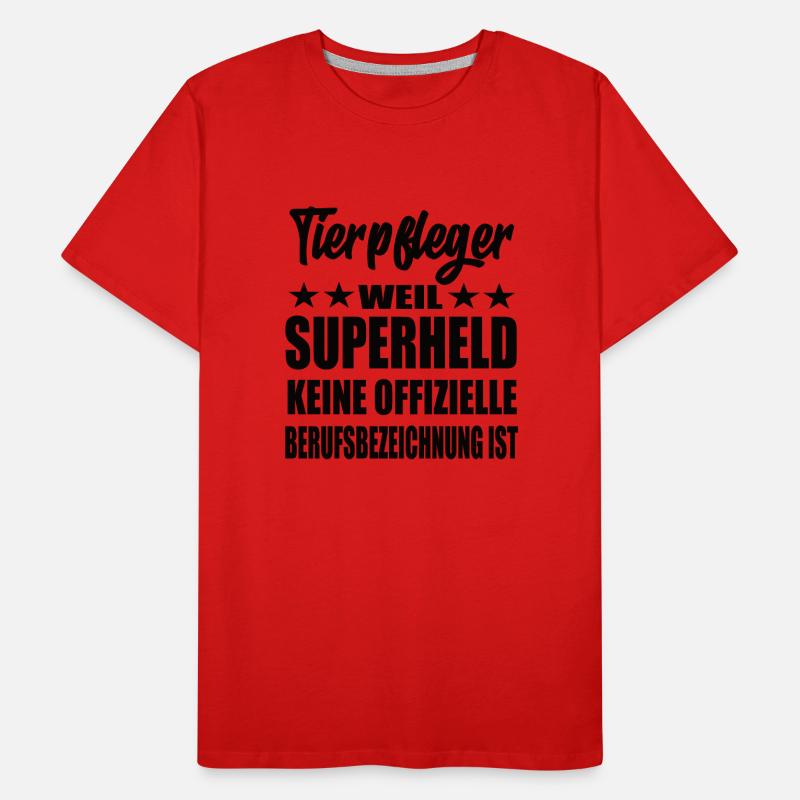 Tierpfleger Superheld Spruch Männer Premium Bio T-Shirt
