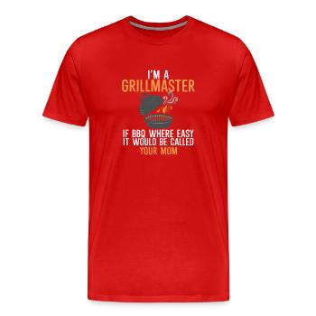 Ich bin ein Grillmeister Wenn BBQ einfach wäre, hi - Männer Premium Bio T-Shirt - Rot - Vorne - Damien (186cm)