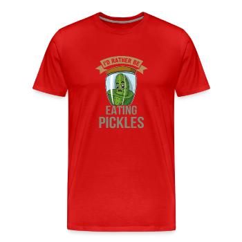 Gurken Cornichons Gewürzgurken Obst Essen - Männer Premium Bio T-Shirt - Rot - Vorne - Damien (186cm)