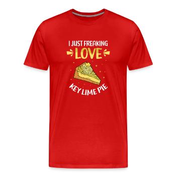 Tarte au citron vert Gâteau au citron cadeau - T-shirt bio Premium Homme - rouge - Devant - Damien (186cm)