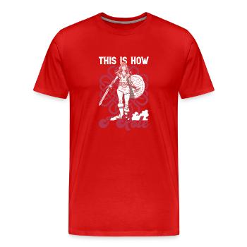 Rpg-rollenspiele Und Larper - T-shirt bio Premium Homme - rouge - Devant - Damien (186cm)