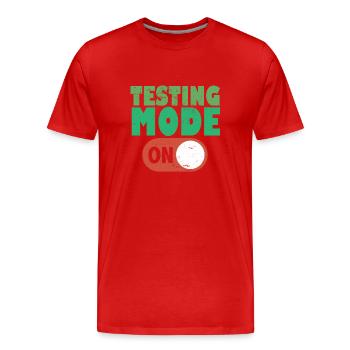 Testing Mode On Motivational Test Day Teacher - Men's Premium Organic T-Shirt - red - Front - Damien (186cm)