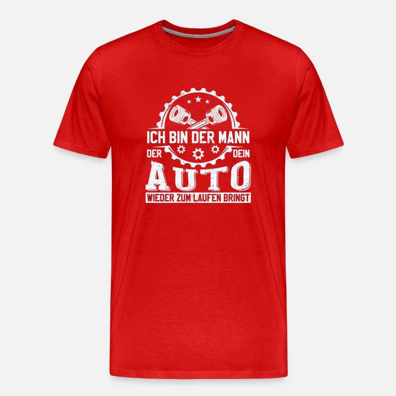 Automechaniker KFZ Mechatroniker Sprüche - Männer Premium Bio T-Shirt - Rot