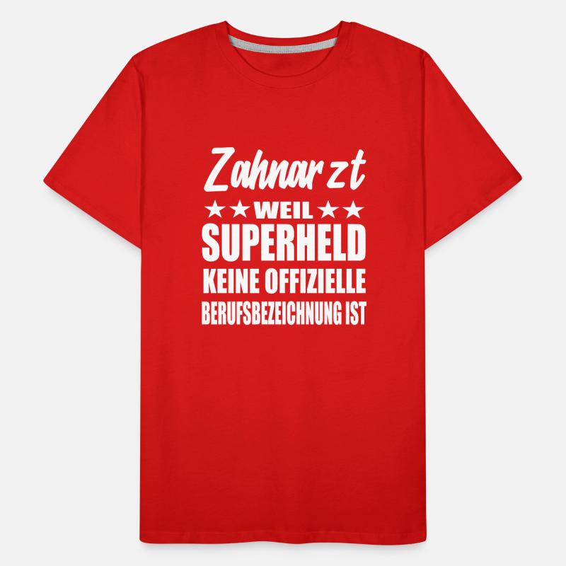 Zahnarzt Superheld Spruch Männer Premium Bio T-Shirt