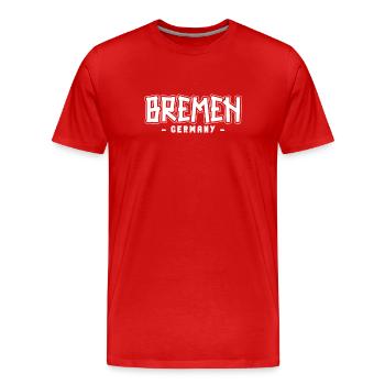 Bremerin Bremer Brême - T-shirt bio Premium Homme - rouge - Devant - Damien (186cm)