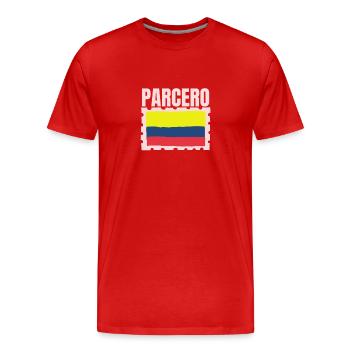 Parcero Colombia Colombian Cartagena Medellin And - Männer Premium Bio T-Shirt - Rot - Vorne - Damien (186cm)