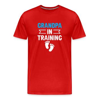 Opa In Ausbildung Erstes Mal Süß Großeltern - Männer Premium Bio T-Shirt - Rot - Vorne - Damien (186cm)
