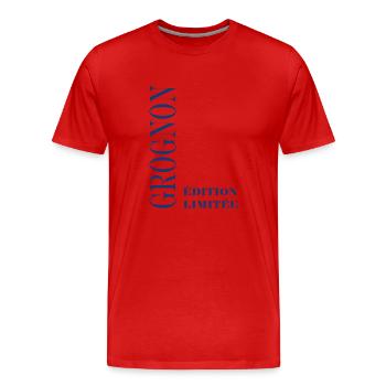 Edition limitée gognon - T-shirt bio Premium Homme - rouge - Devant - Damien (186cm)