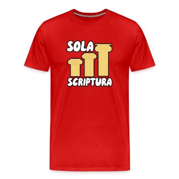 Sola Scriptura - Männer Premium Bio T-Shirt - Rot - Vorne - Damien (186cm)