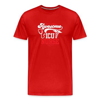 Grande infirmière en soins intensifs Soins intensifs - T-shirt bio Premium Homme - rouge - Devant - Damien (186cm)