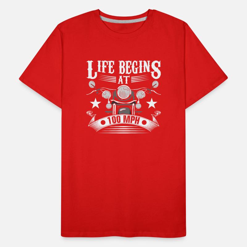 Das Leben beginnt bei 100 Meilen pro Stunde Männer Premium Bio T-Shirt