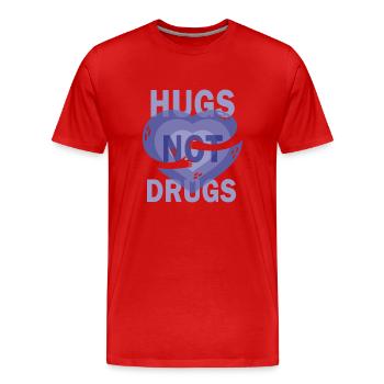 Des câlins au lieu de drogues - T-shirt bio Premium Homme - rouge - Devant - Damien (186cm)