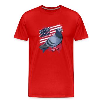 Colombe - T-shirt bio Premium Homme - rouge - Devant - Damien (186cm)