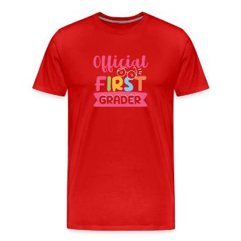 Official First Grader 1. Back to School - Men's Premium Organic T-Shirt - red - Front - Damien (186cm)